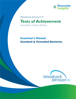 Tests of Achievement Tests of Achievement Nancy Mather • Barbara J