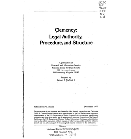 Clemency: Legal Authority, Procedure, and Structure