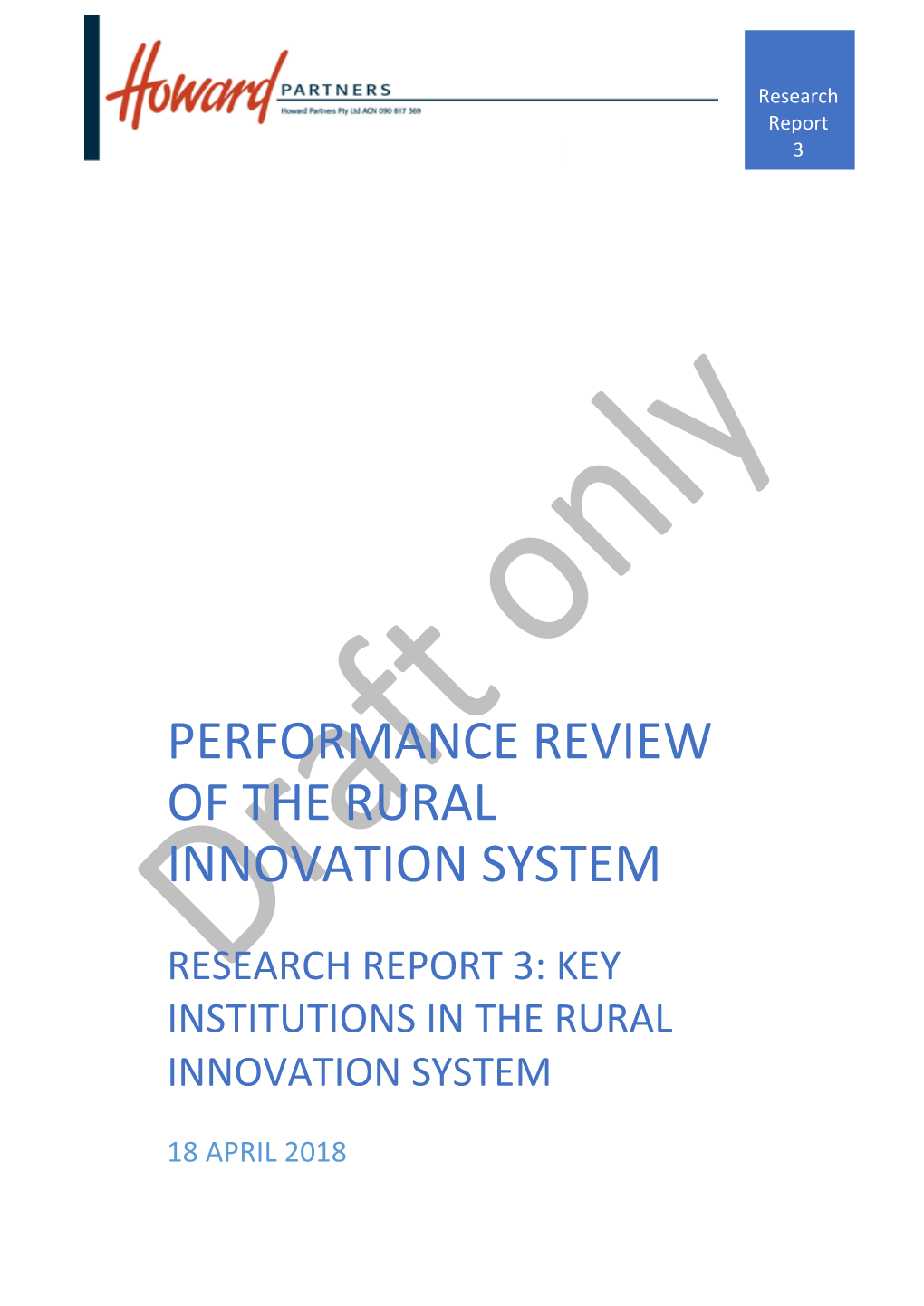 Performance Review of the Rural Innovation System