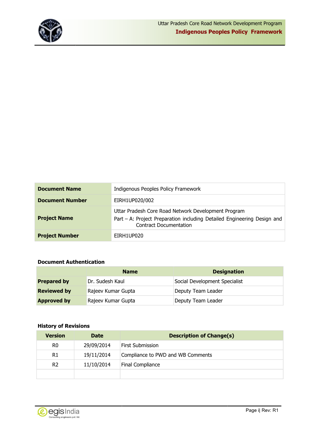 Indigenous Peoples Policy Framework