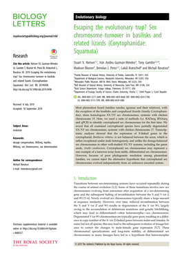 Sex Chromosome Turnover in Basilisks and Related Lizards