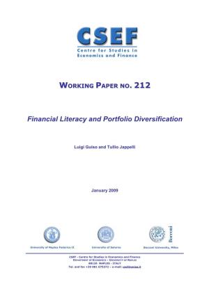 Financial Literacy and Portfolio Diversification