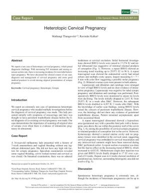 Heterotopic Cervical Pregnancy
