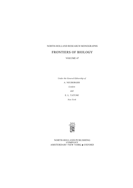 Frontiers of Biology