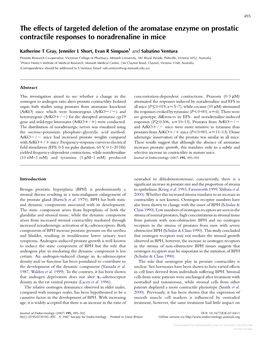 The Effects of Targeted Deletion of the Aromatase Enzyme on Prostatic Contractile Responses to Noradrenaline in Mice