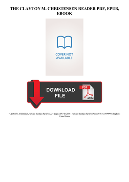 Ebook Download the Clayton M. Christensen Reader Ebook Free Download