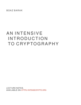 An Intensive Introduction to Cryptography