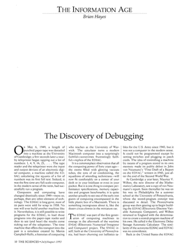 The Discovery of Debugging