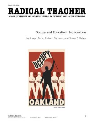 Occupy and Education: Introduction
