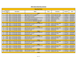 2021 State School Bus Contract Base Bus Prices