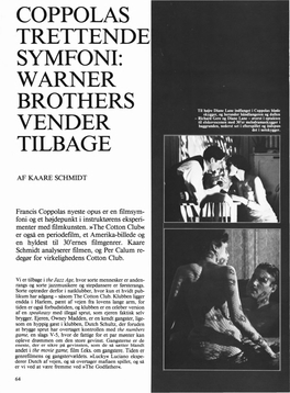 Coppolas Trettende Symfoni: Warner Brothers Vender