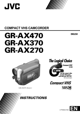 Gr-Ax470 Gr-Ax370 Gr-Ax270 Compact Vhs Camcorder