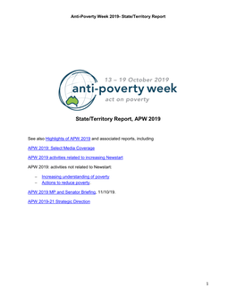 APW 2019: State and Territory Report