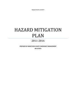 Hazard Mitigation Plan 2011-2016