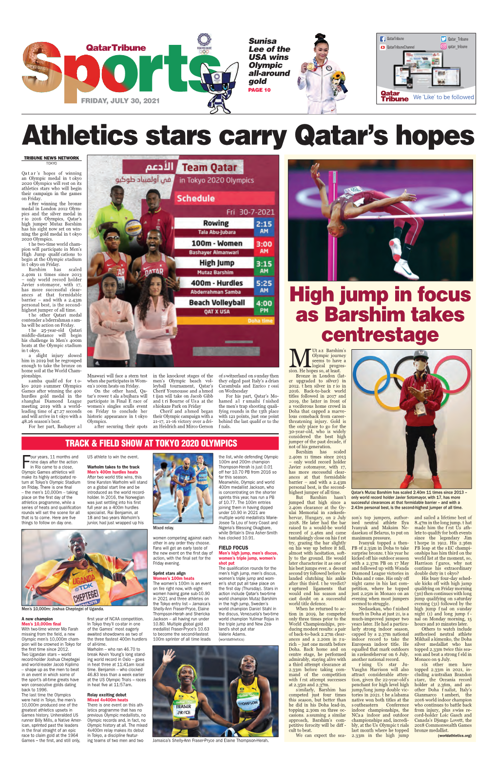 Athletics Stars Carry Qatar's Hopes