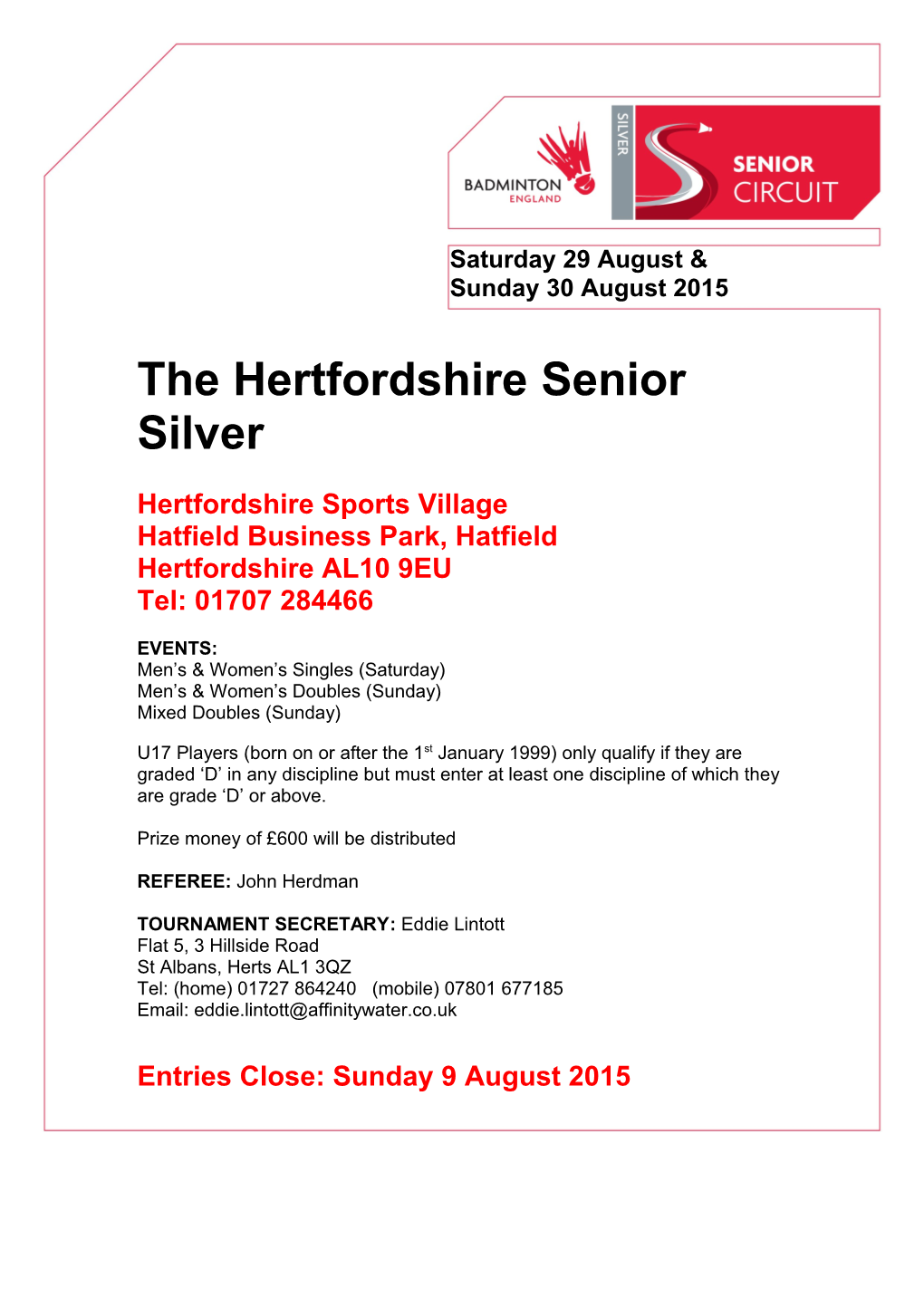 The Hertfordshire Senior Silver