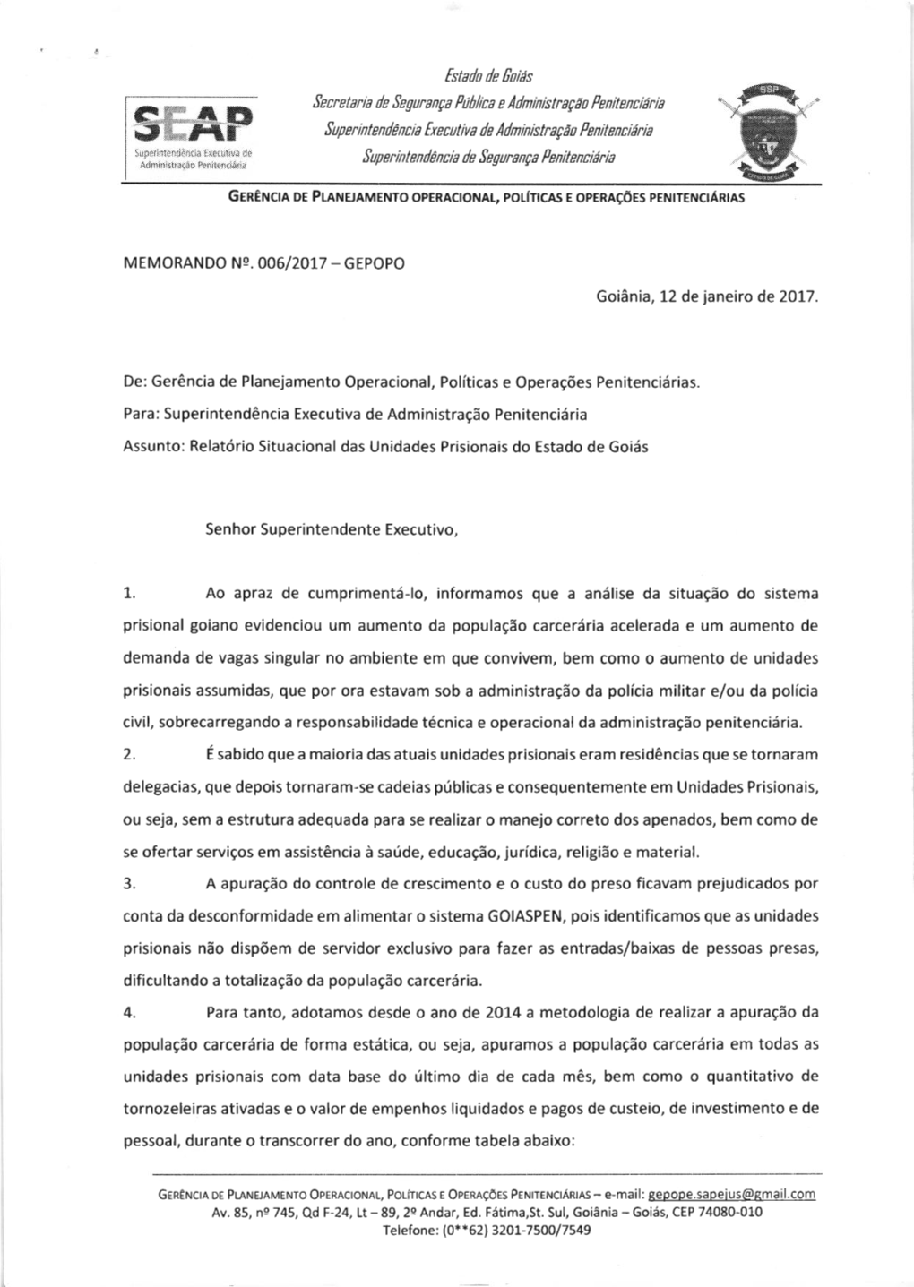 Unidades Prisionais Do Estado De Goiás