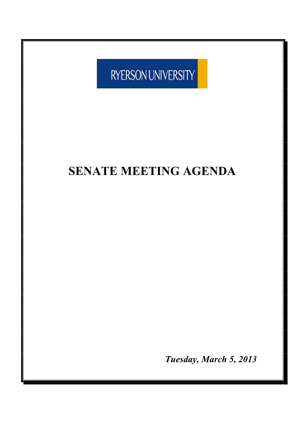 Senate Meeting Agenda
