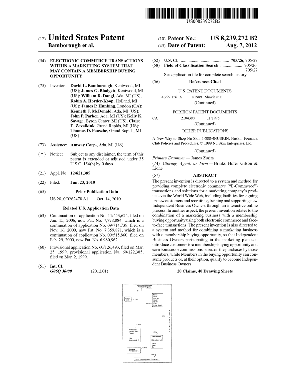 (12) United States Patent (10) Patent No.: US 8,239,272 B2 Bamborough Et Al