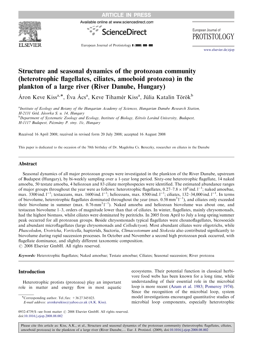 Heterotrophic Flagellates, Ciliates, Amoeboid Protozoa