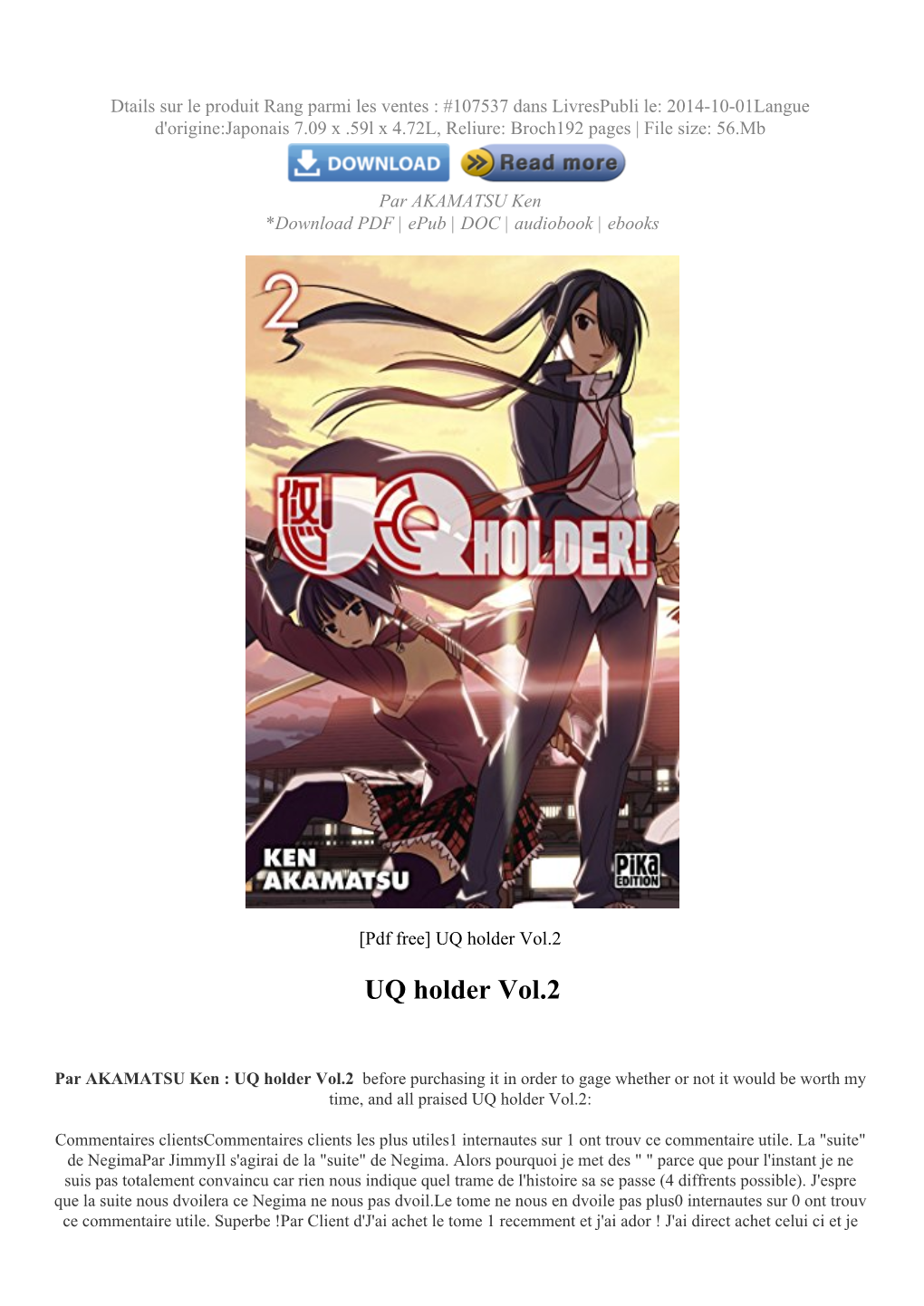 UQ Holder Vol.2