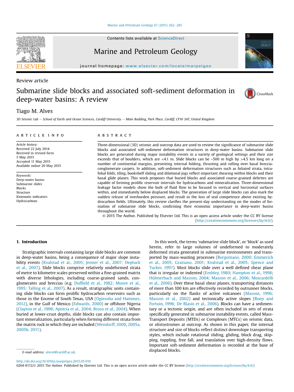 Marine and Petroleum Geology 67 (2015) 262E285