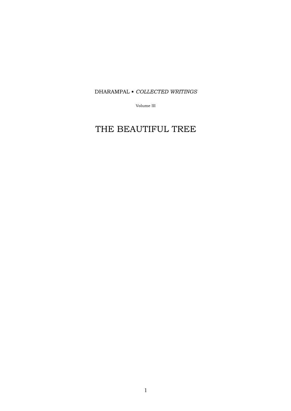 The Beautiful Tree: Indigenous Indian Education in the Eighteenth Century