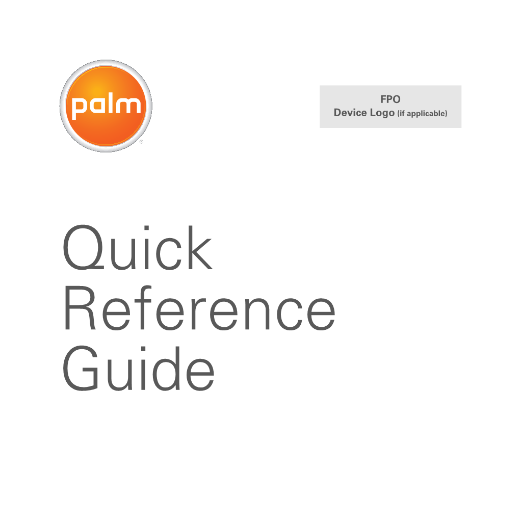 Palm Treo 700P Quick Reference Guide