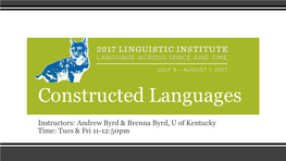 Constructed Languages