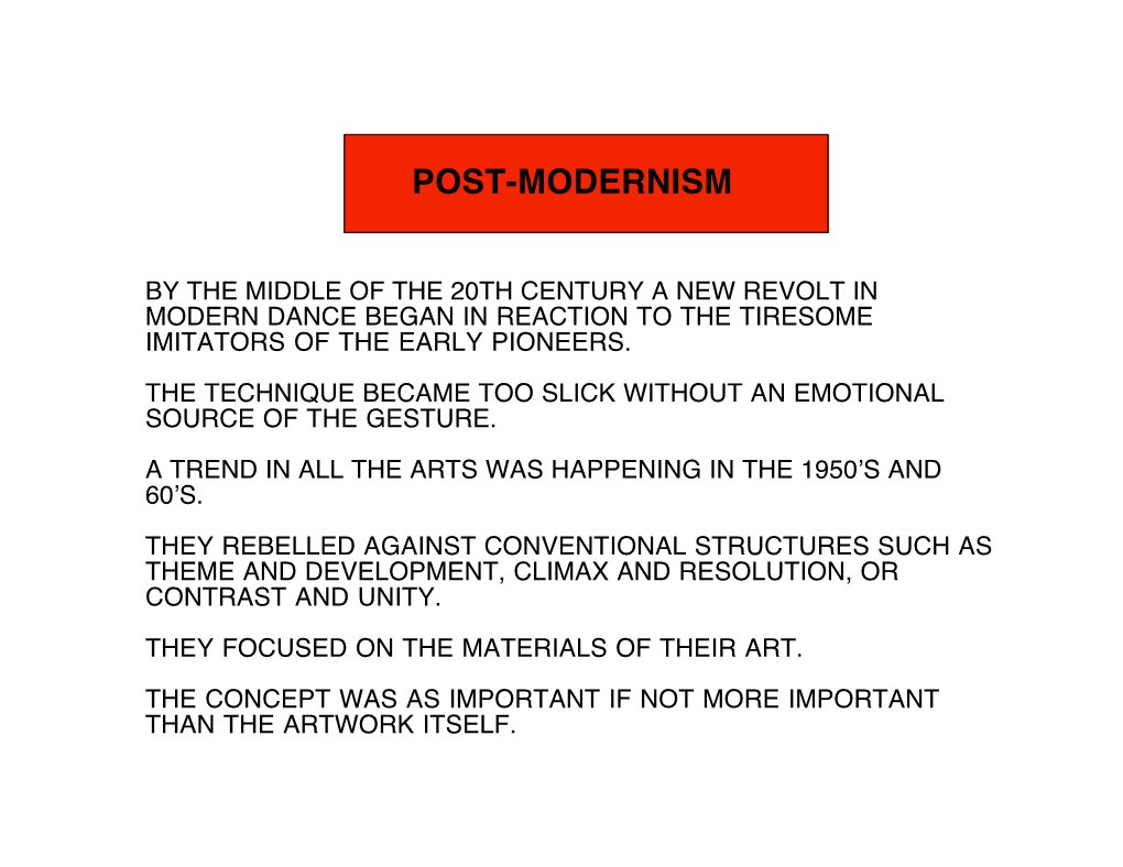 Post-Modernism