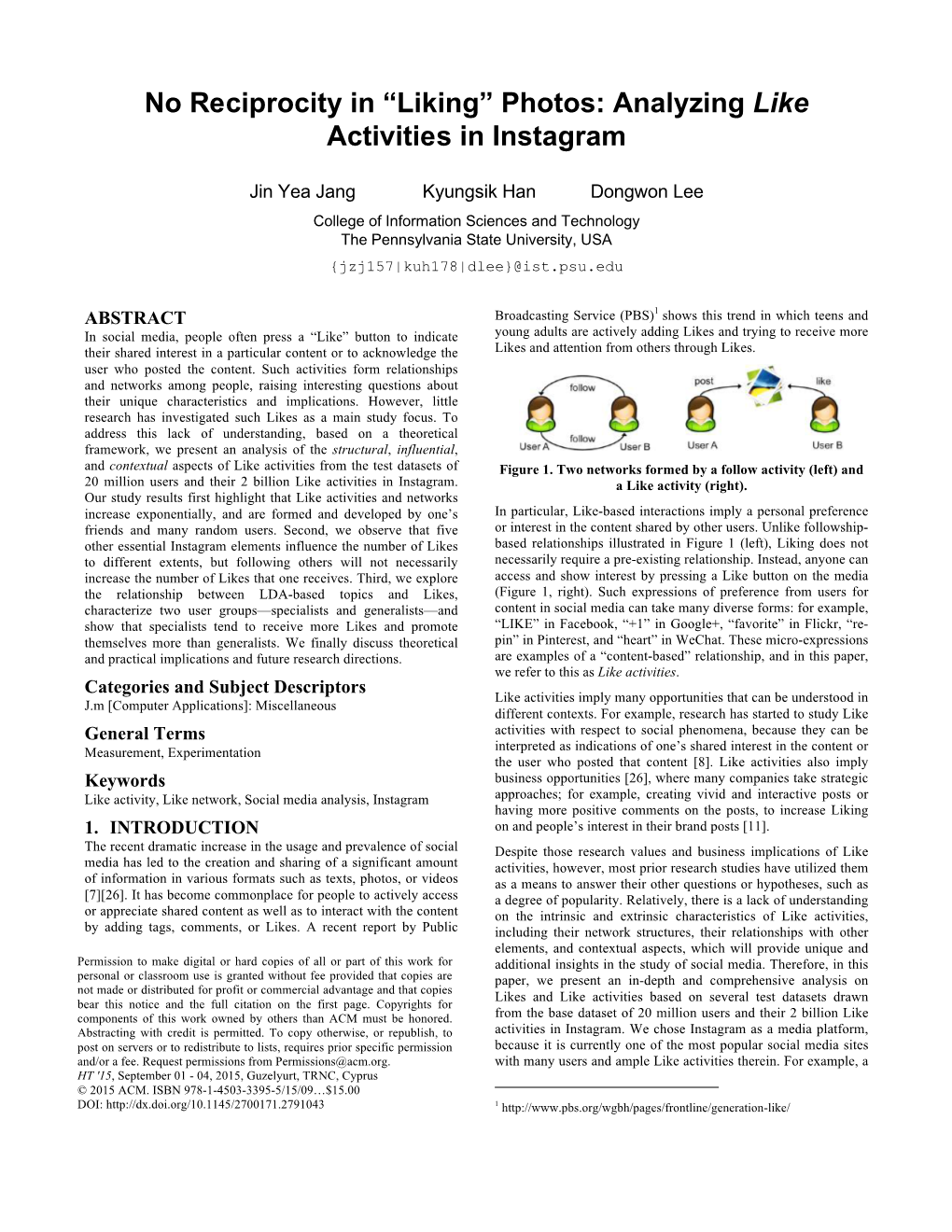 “Liking” Photos: Analyzing Like Activities in Instagram