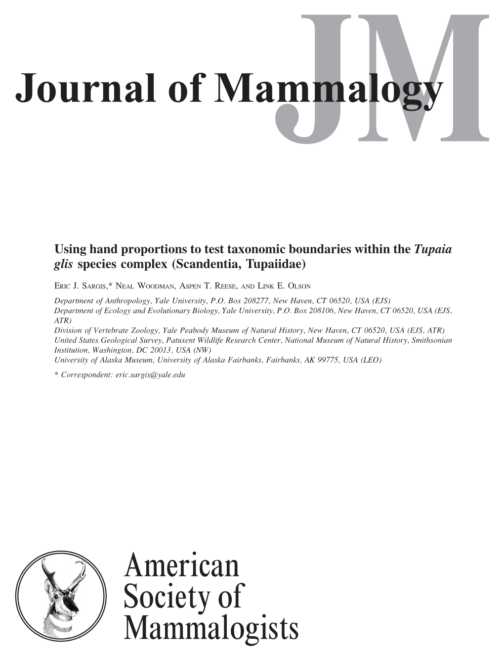 Journal of Mammalogy