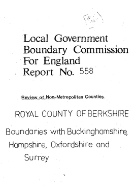 558 ROYAL COUNTY OFBERKSHRE Boundaries with Buckinghamshire