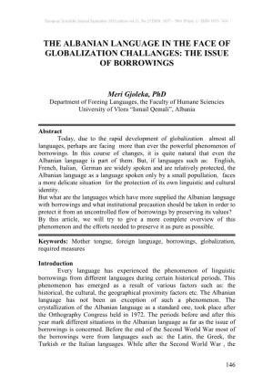 The Albanian Language in the Face of Globalization Challanges: the Issue of Borrowings