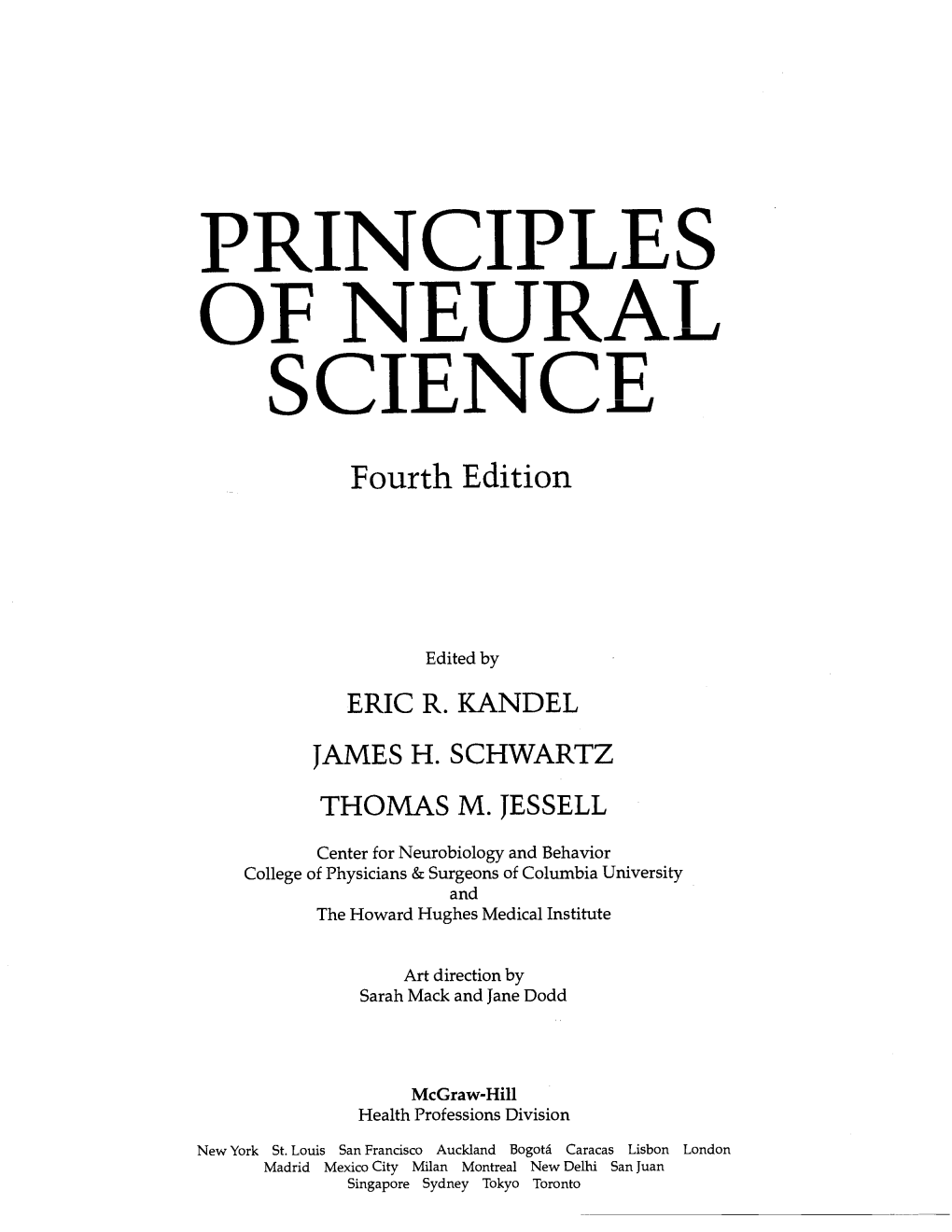 PRINCIPLES of NEURAL SCIENCE Fourth Edition