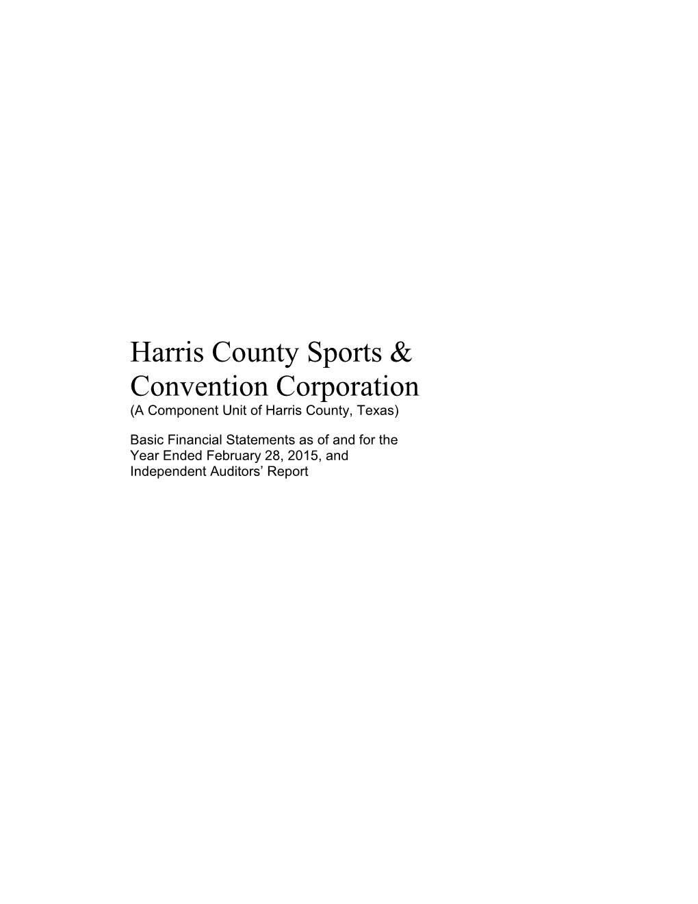 Harris County Sports & Convention Corporation