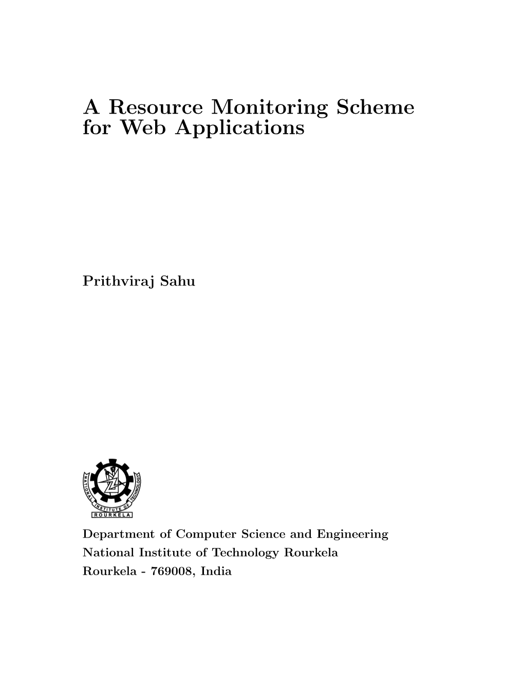 A Resource Monitoring Scheme for Web Applications