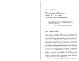 Nationalism, Zionism, and the Forrnation of a National Narrative
