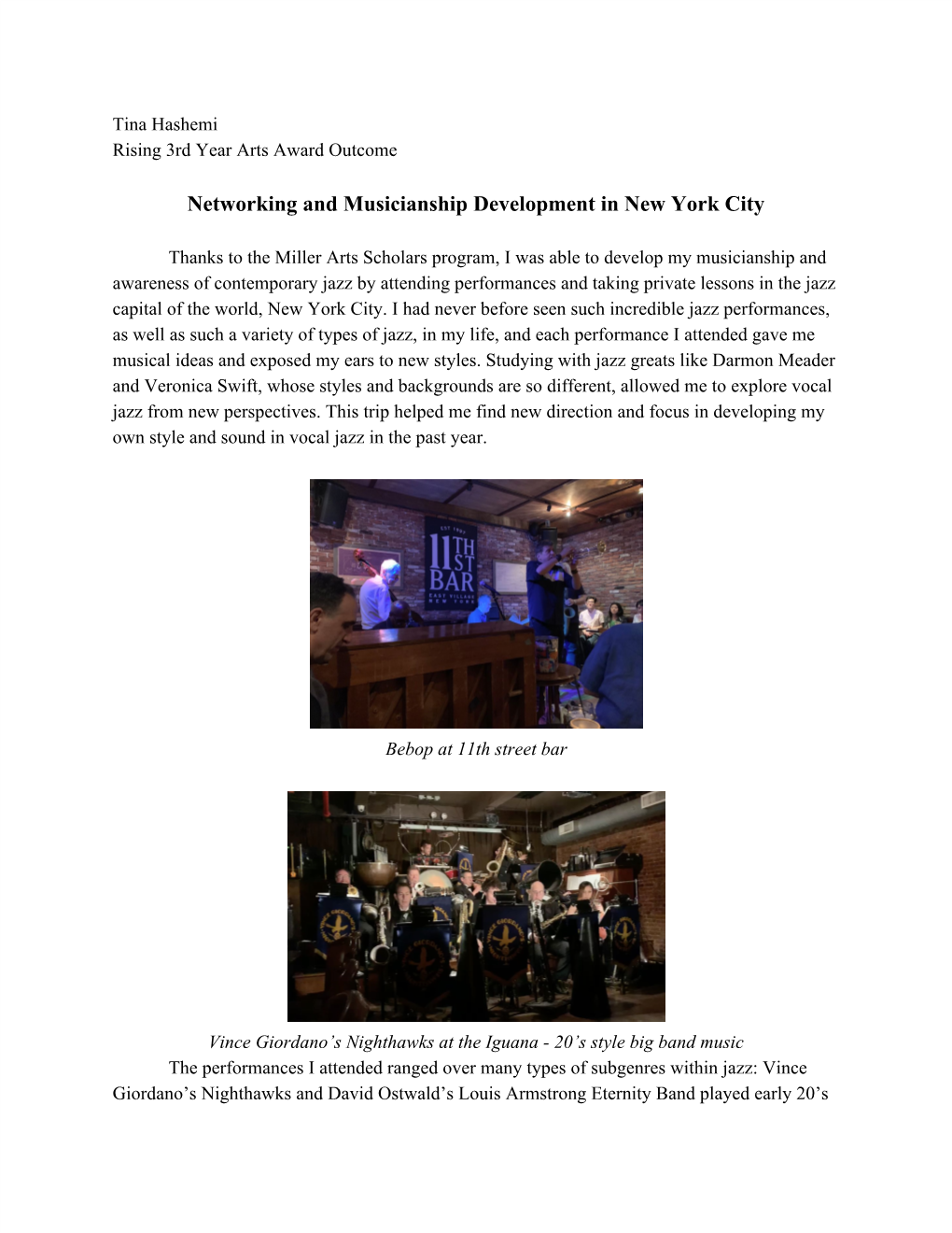 Networking and Musicianship Development in New York City