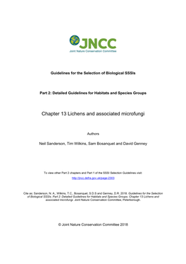 Chapter 13 Lichens and Associated Microfungi