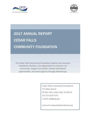 2017 Annual Report Cedar Falls Community Foundation