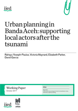 Urban Planning in Banda Aceh: Supporting Local Actors After the Tsunami