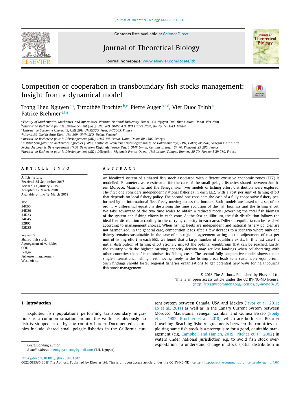 Competition Or Cooperation in Transboundary Fish Stocks