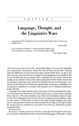 Language, Thought, and the Linguistics Wars