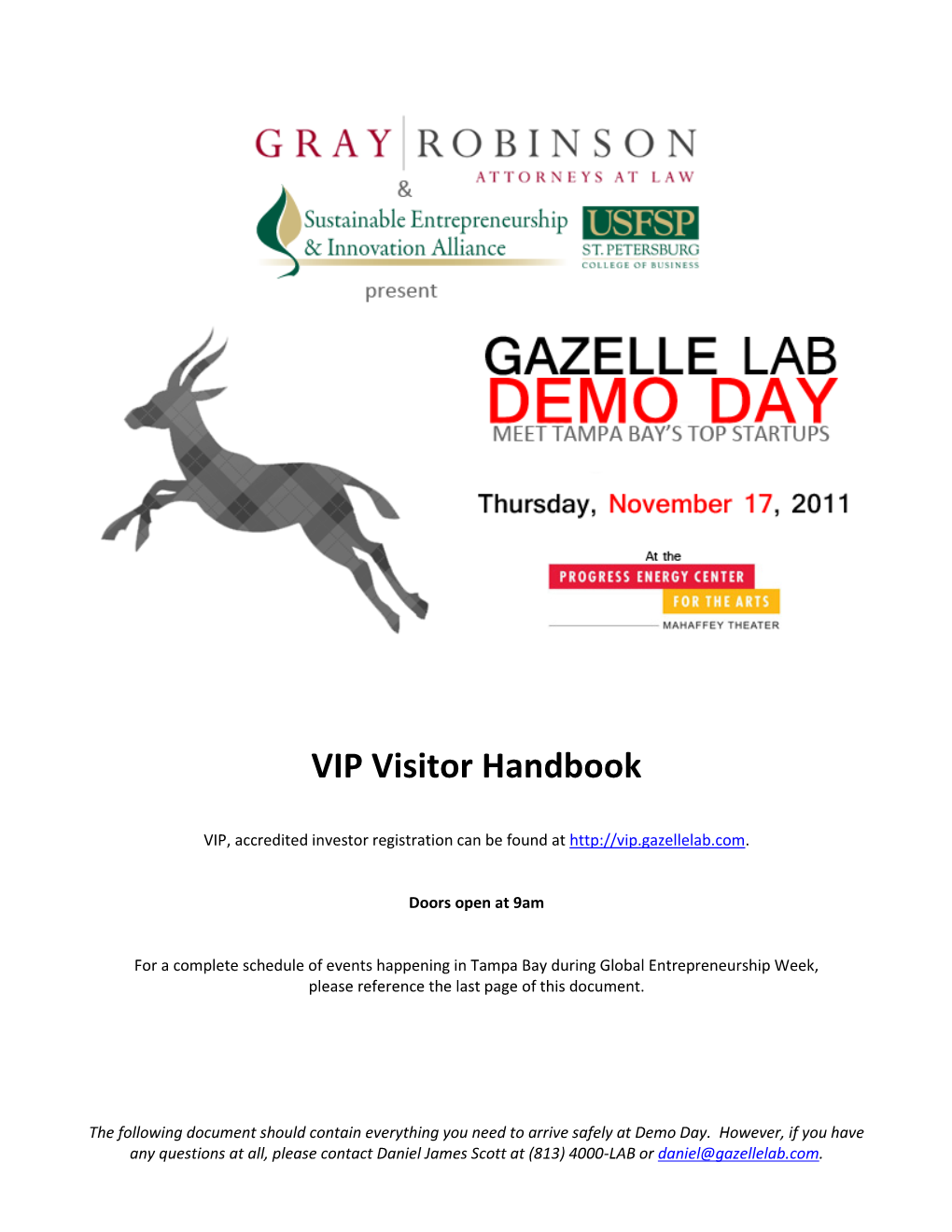 Gazelle Lab Demo Day VIP Handbook