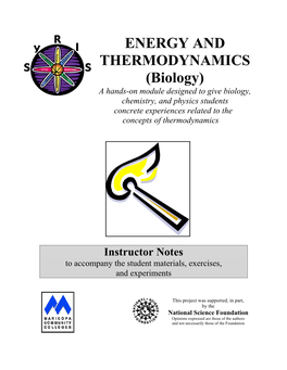 ENERGY and THERMODYNAMICS (Biology)