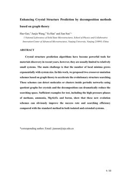 Enhancing Crystal Structure Prediction by Decomposition Methods