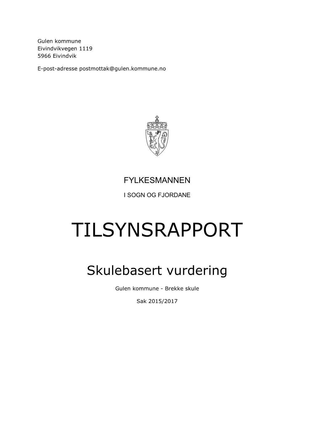 Tilsynsrapport Brekke Skule