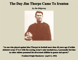 'Jim' Thorpe Fast Facts