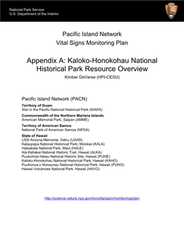 Kaloko-Honokohau National Historical Park Resource Overview Kimber Deverse (HPI-CESU)